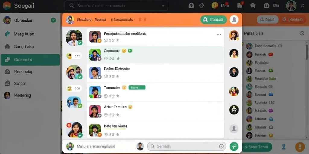 Fitur sosial untuk berinteraksi dengan pemain lain.